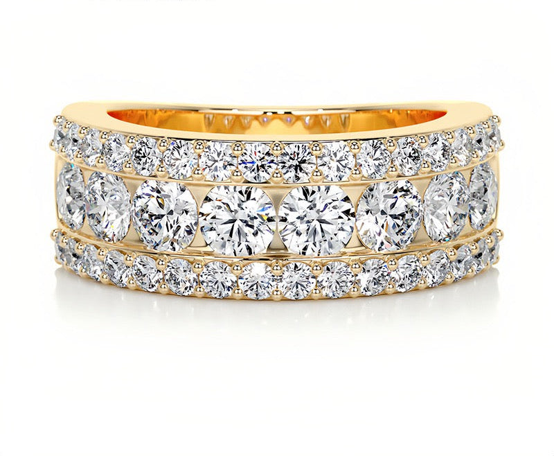 18K Queen Mary Moissanite Bands