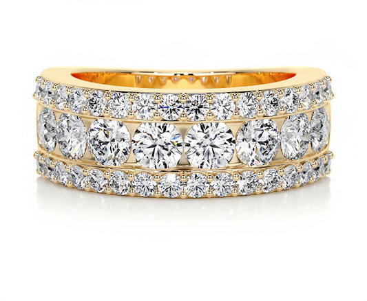 18K Queen Mary Moissanite Bands