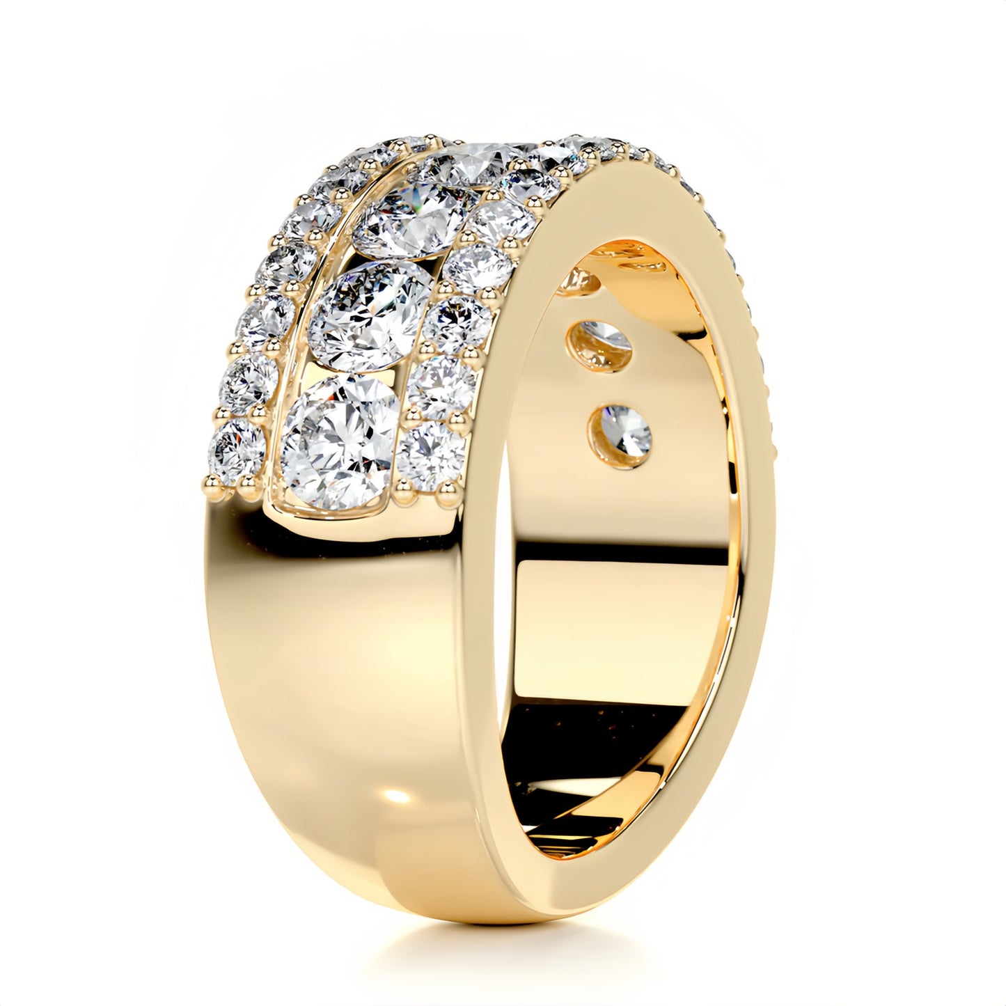 18K Queen Mary Moissanite Bands