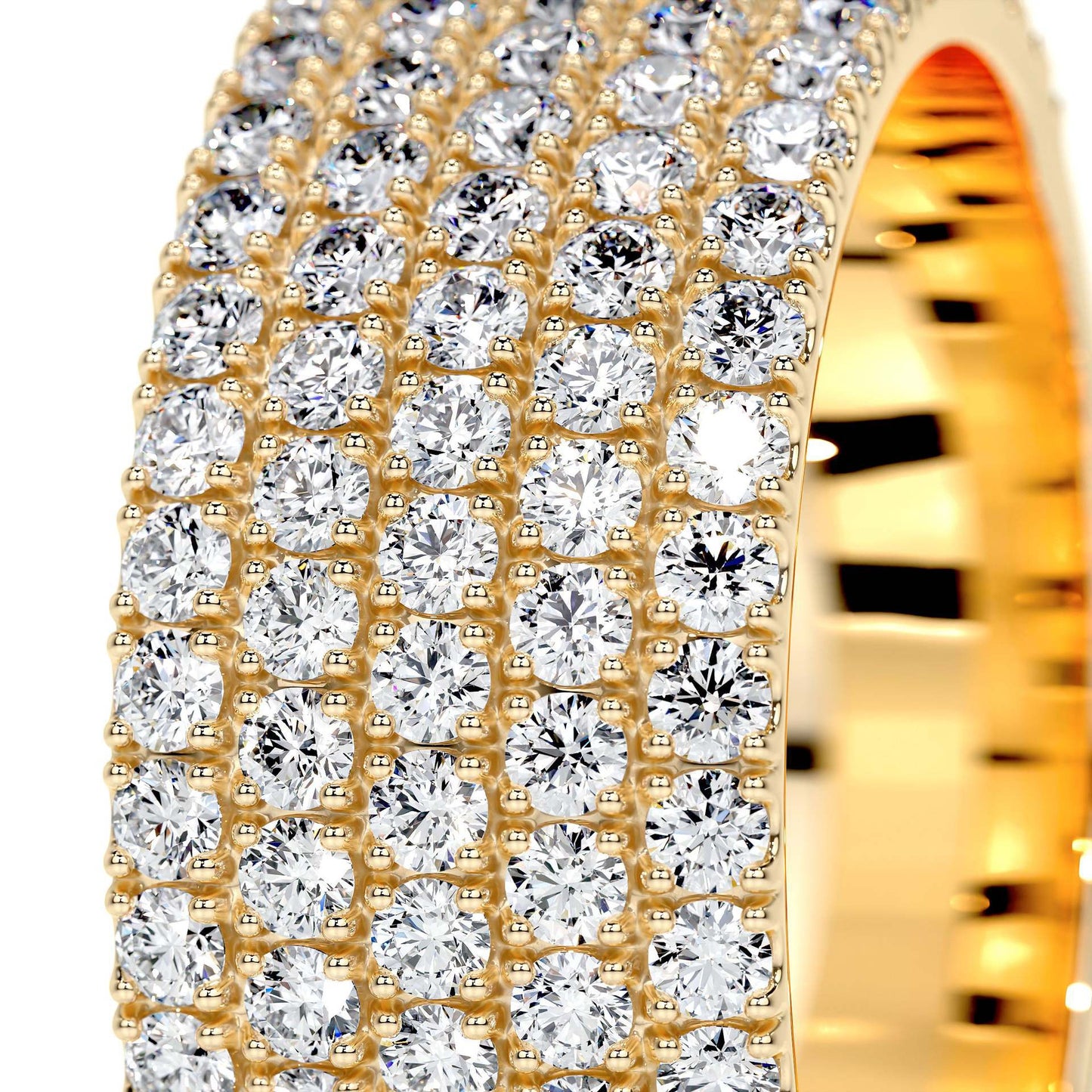 18K Queen Cleopatra Pavé Moissanite Bands