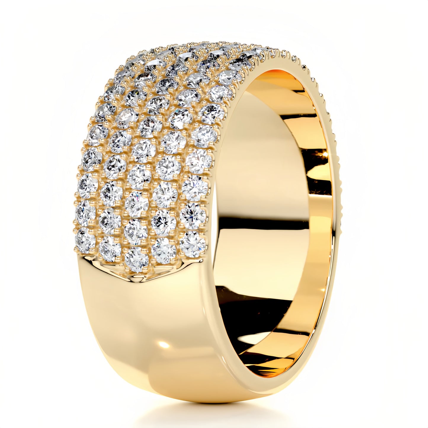 18K Queen Cleopatra Pavé Moissanite Bands