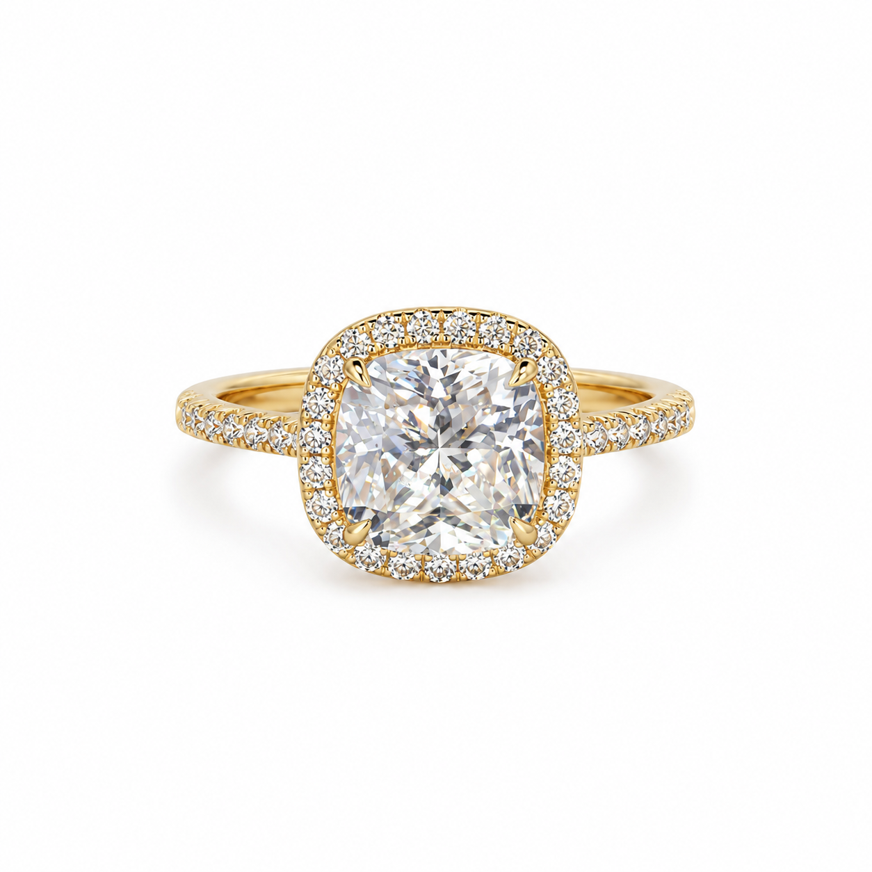 Queen Sophia -Cushion Halo Pavé