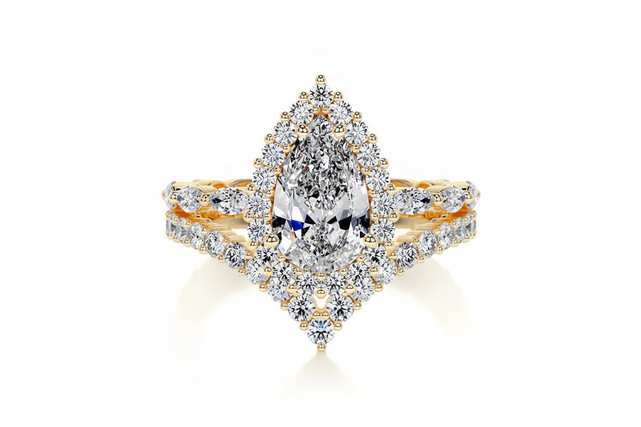 18K Queen Neelofa Halo – 1.5CT Luxury Moissanite Rings