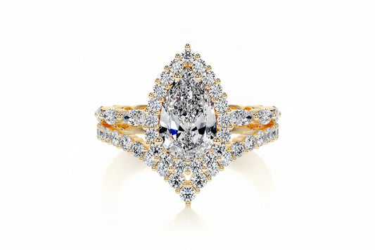 18K Queen Neelofa Halo – 1.5CT Luxury Moissanite Rings