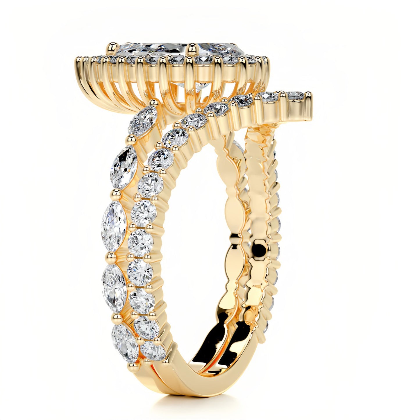 18K Queen Neelofa Halo – 1.5CT Luxury Moissanite Rings