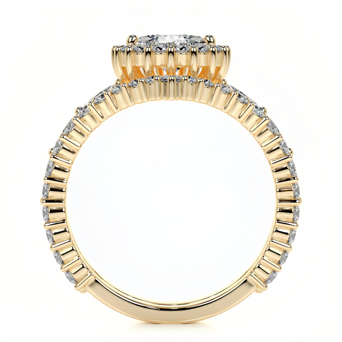 18K Queen Neelofa Halo – 1.5CT Luxury Moissanite Rings