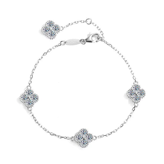 Amelia Clover Moissanite Bracelet