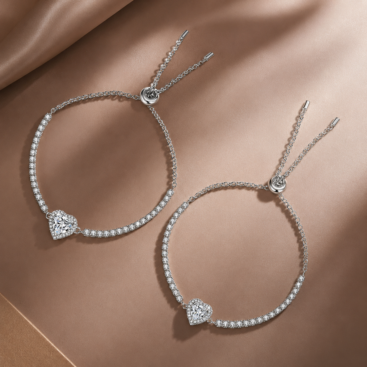 Queen Amara Heart Moissanite Bracelete
