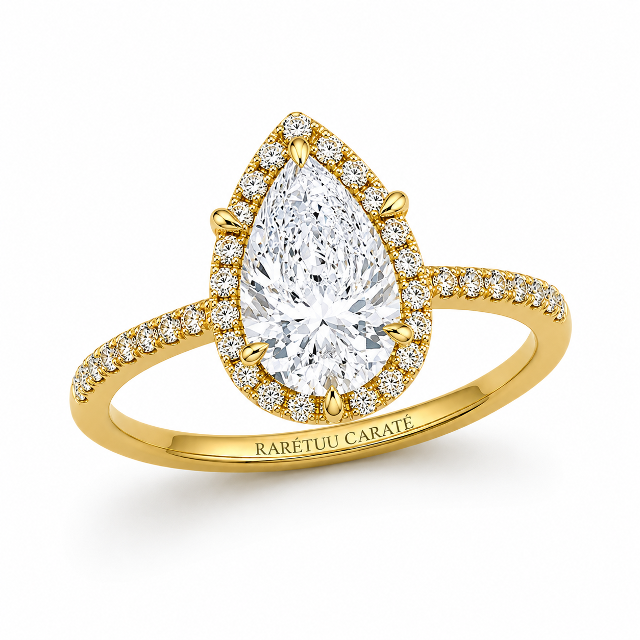 Queen Sophia - Pear Halo Pavé