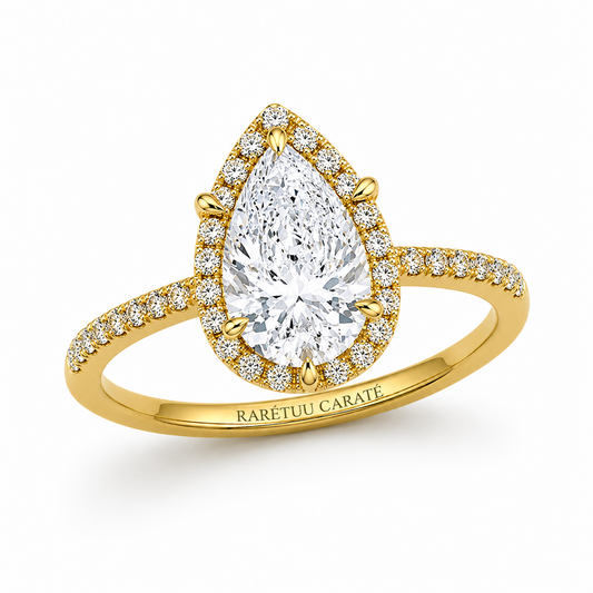Queen Sophia - Pear Halo Pavé
