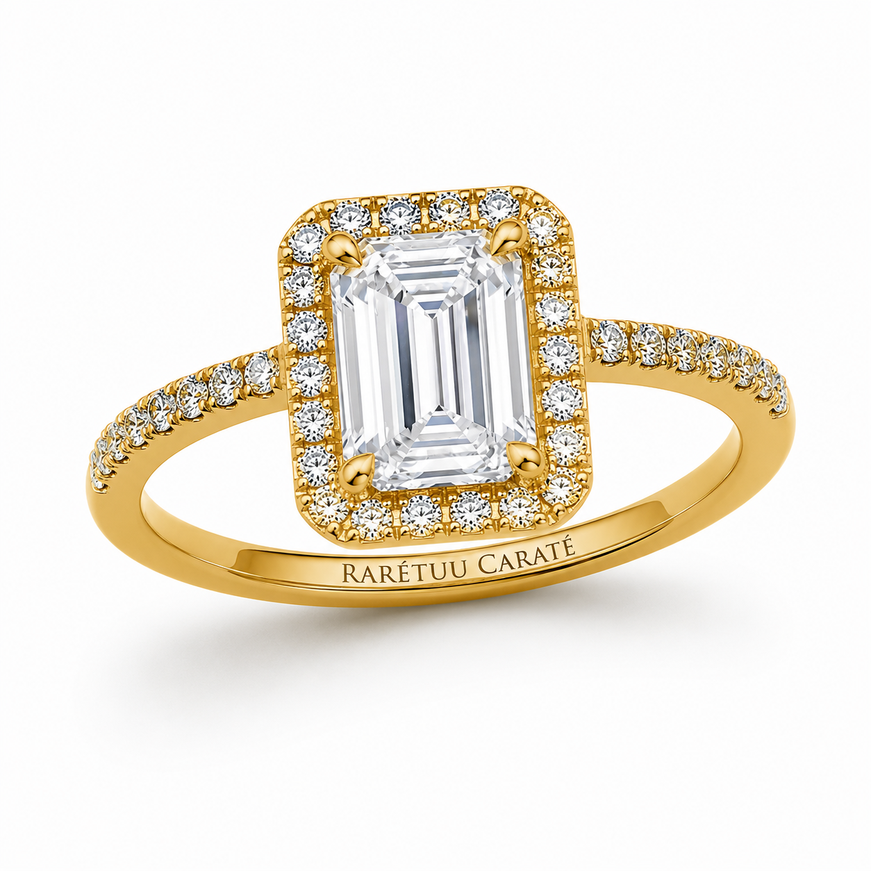 Queen  Sophia-Emerald Halo Pavé