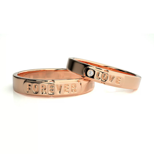 Rose gold couple ring