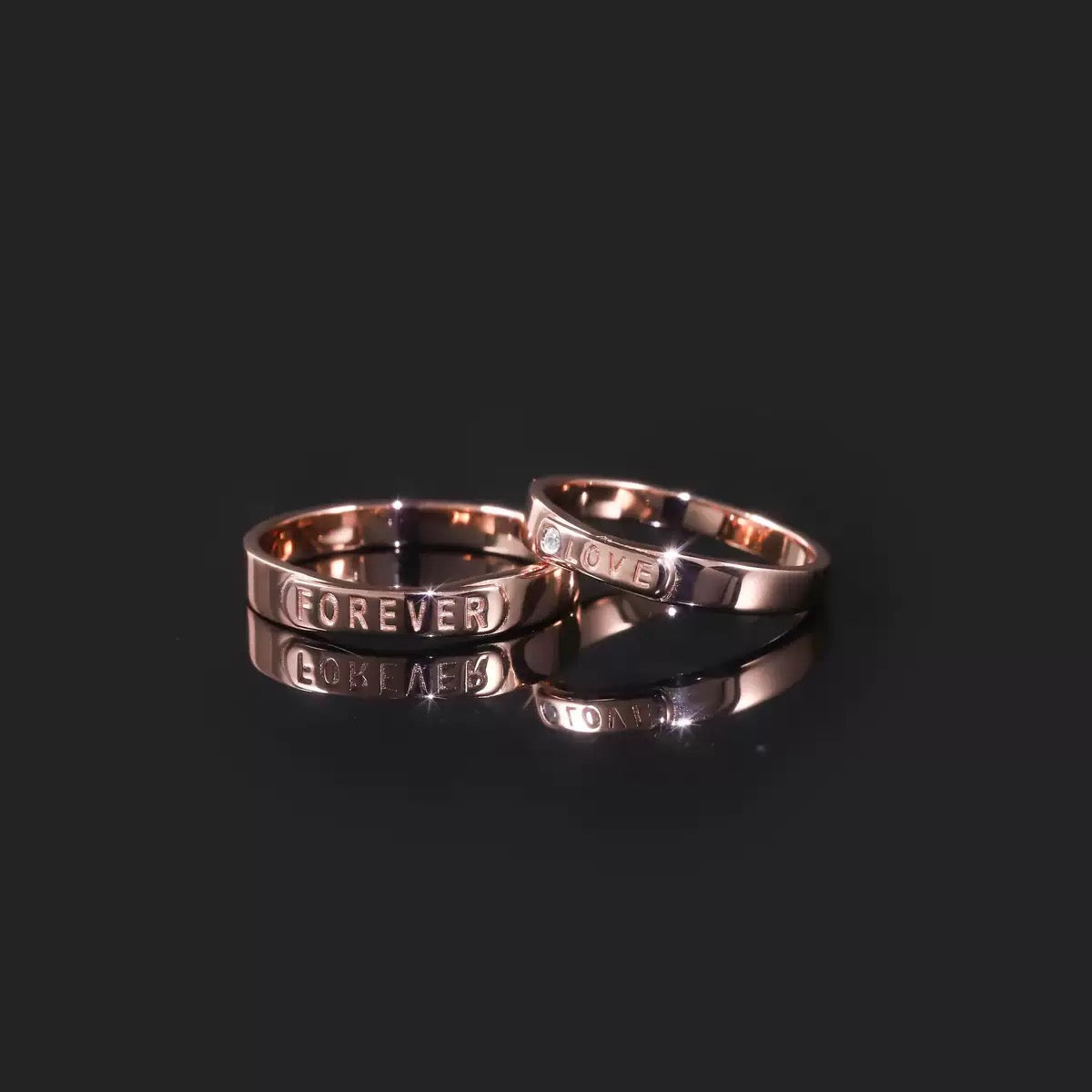 Rose gold couple ring