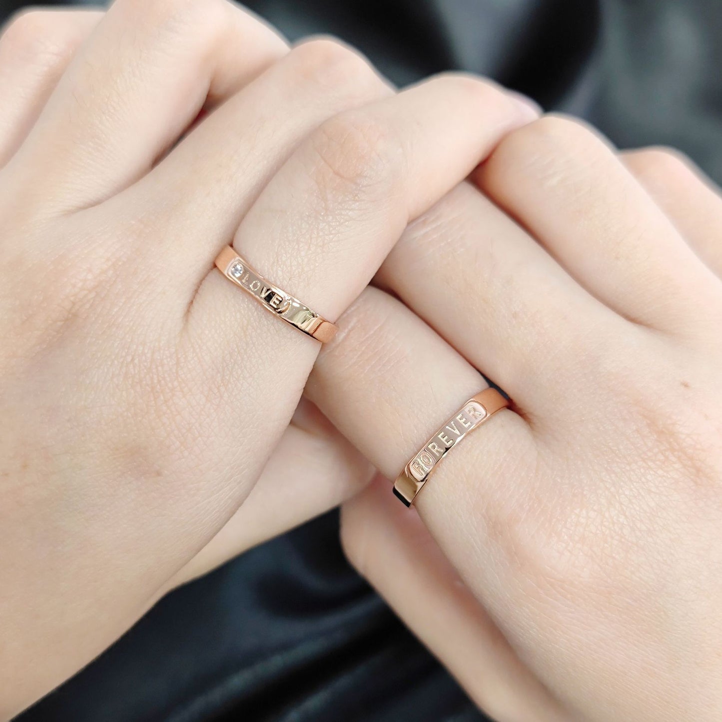 Rose gold couple ring