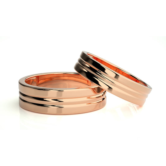 Plain rosegold couple ring