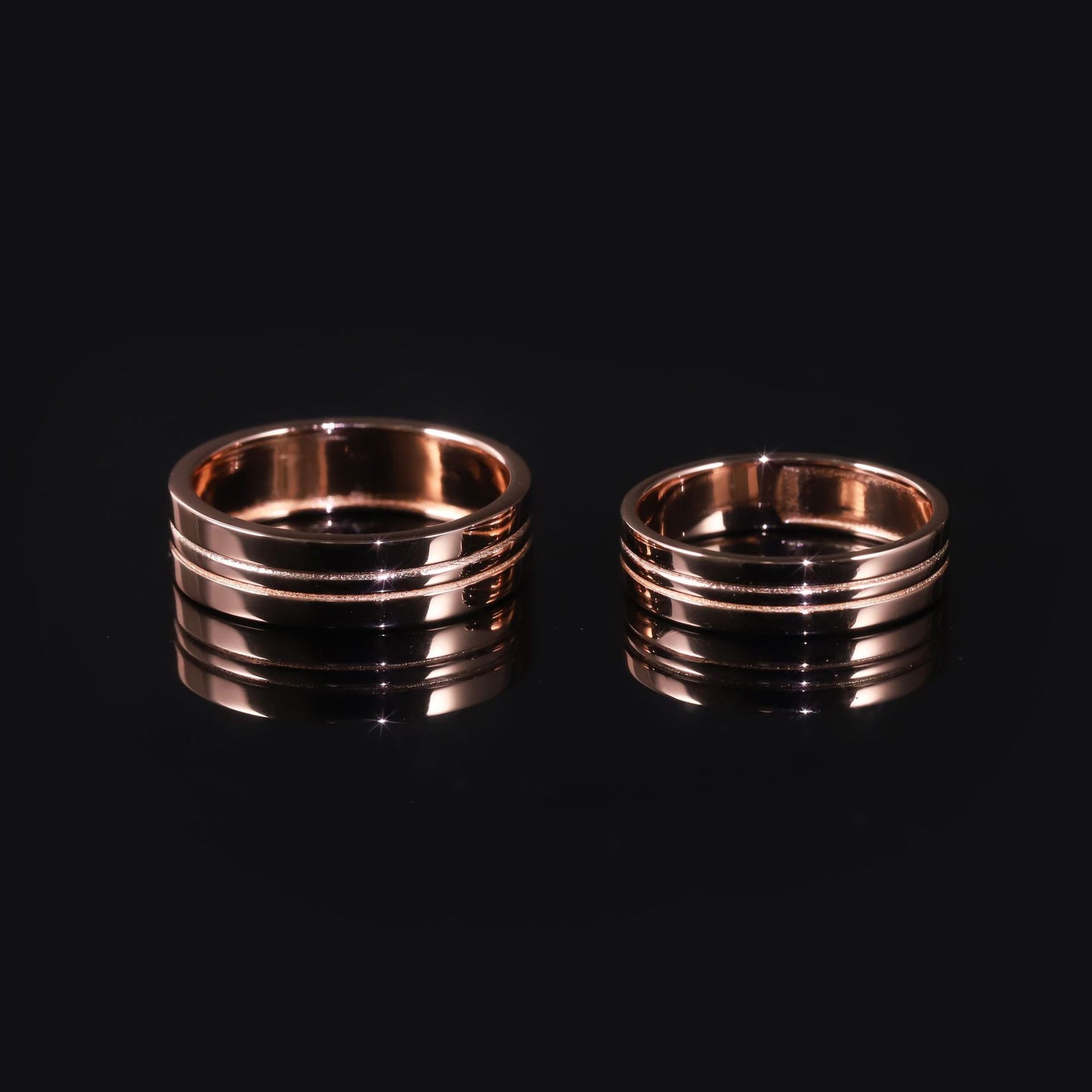 Plain rosegold couple ring