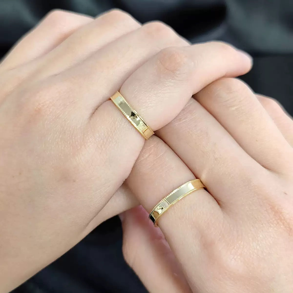 High edition gold couple ring