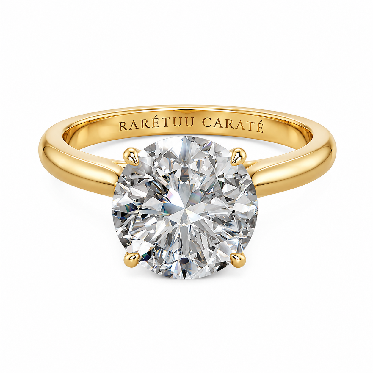 3CT Queen Laura Round Moissanite Ring
