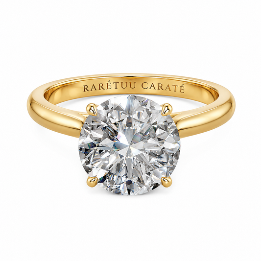 3CT Queen Laura Round Moissanite Ring