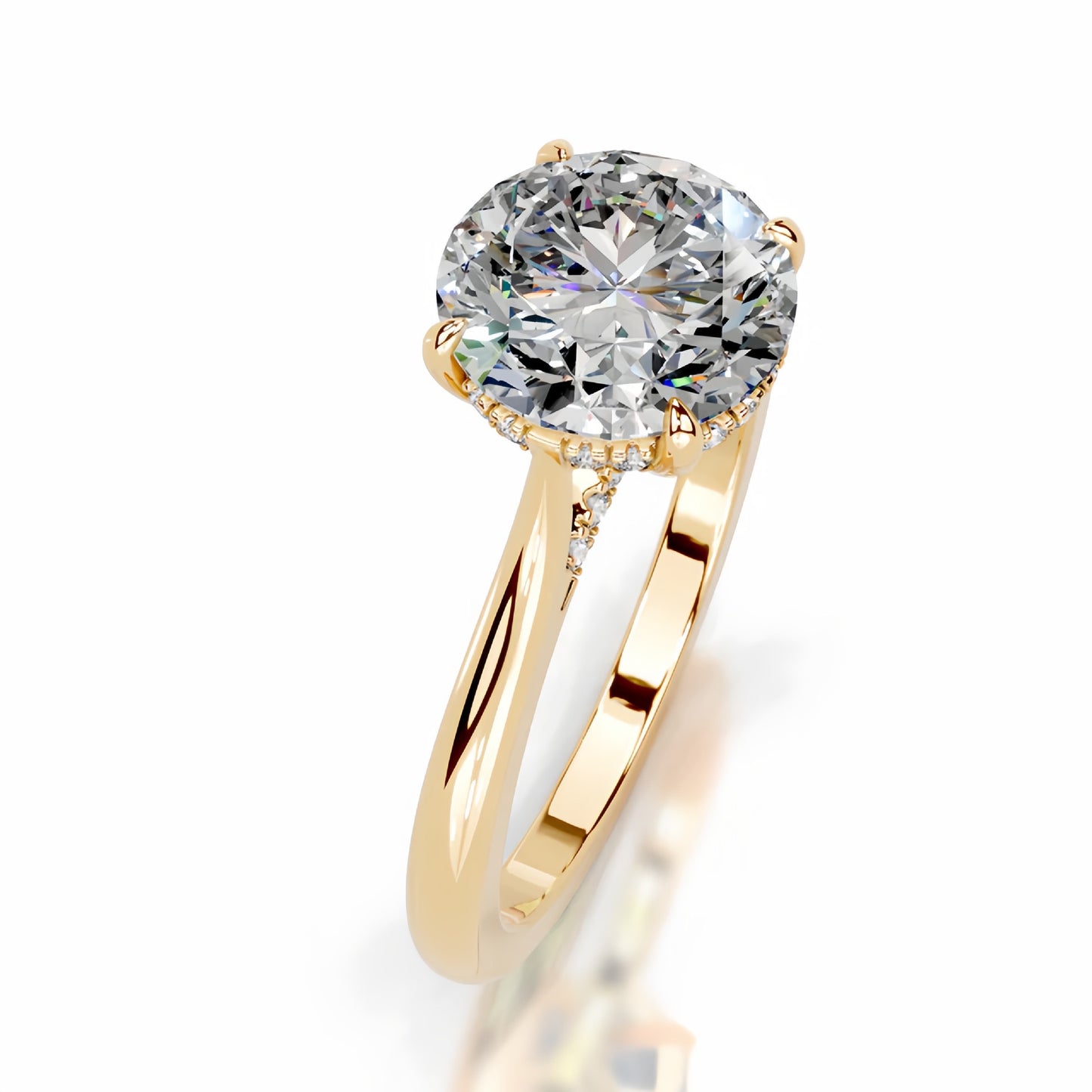 3CT Queen Laura Round Moissanite Ring