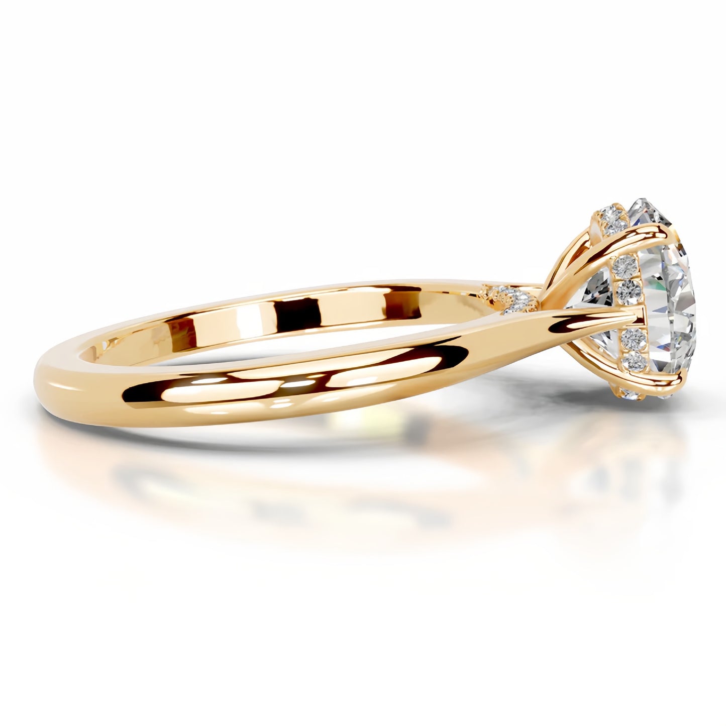 3CT Queen Laura Round Moissanite Ring