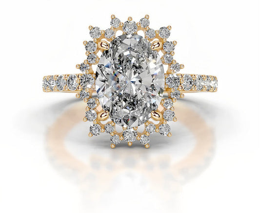 2CT Queen Mimi Oval Moissanite Rings