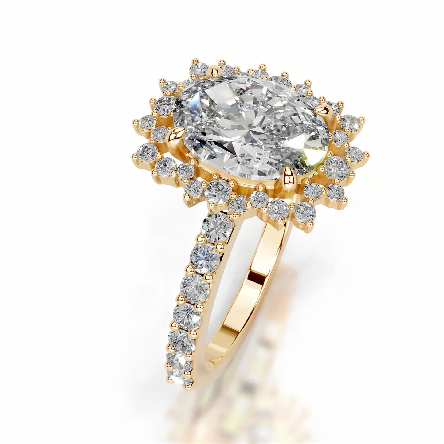 2CT Queen Mimi Oval Moissanite Rings