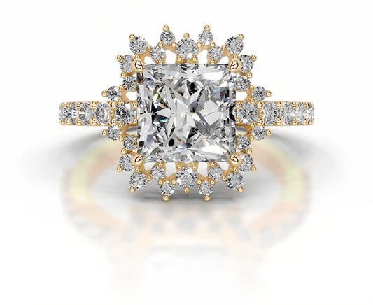2CT Queen Aisyah Princess Moissanite Rings