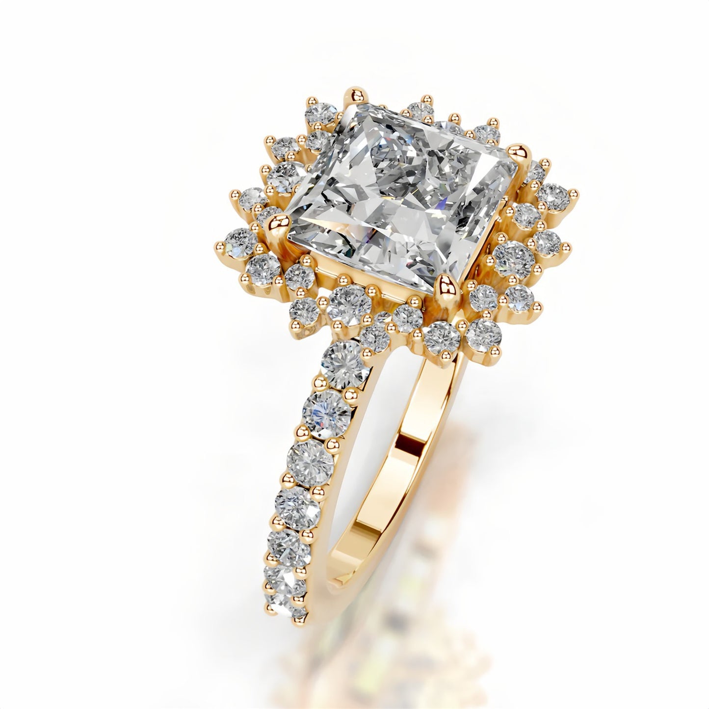 2CT Queen Aisyah Princess Moissanite Rings