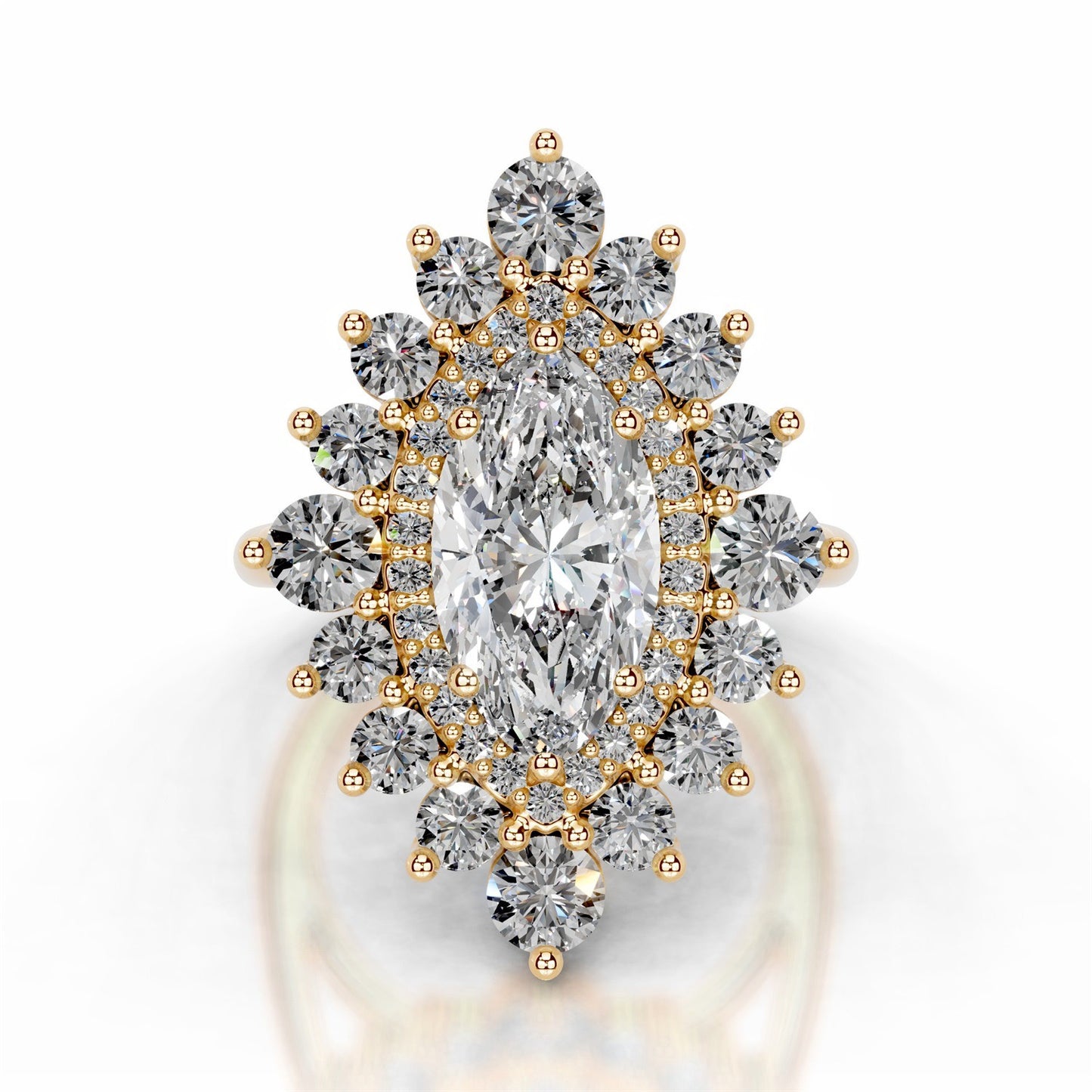 2.8CT Queen Izza Marquise Moissanite Rings