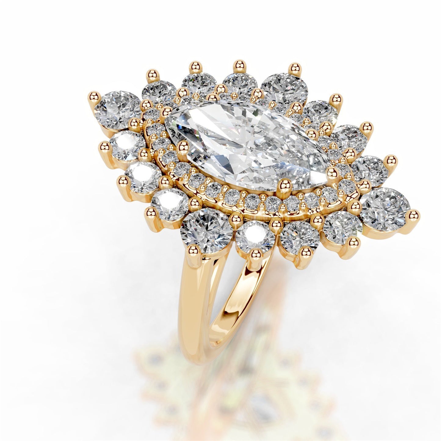 2.8CT Queen Izza Marquise Moissanite Rings