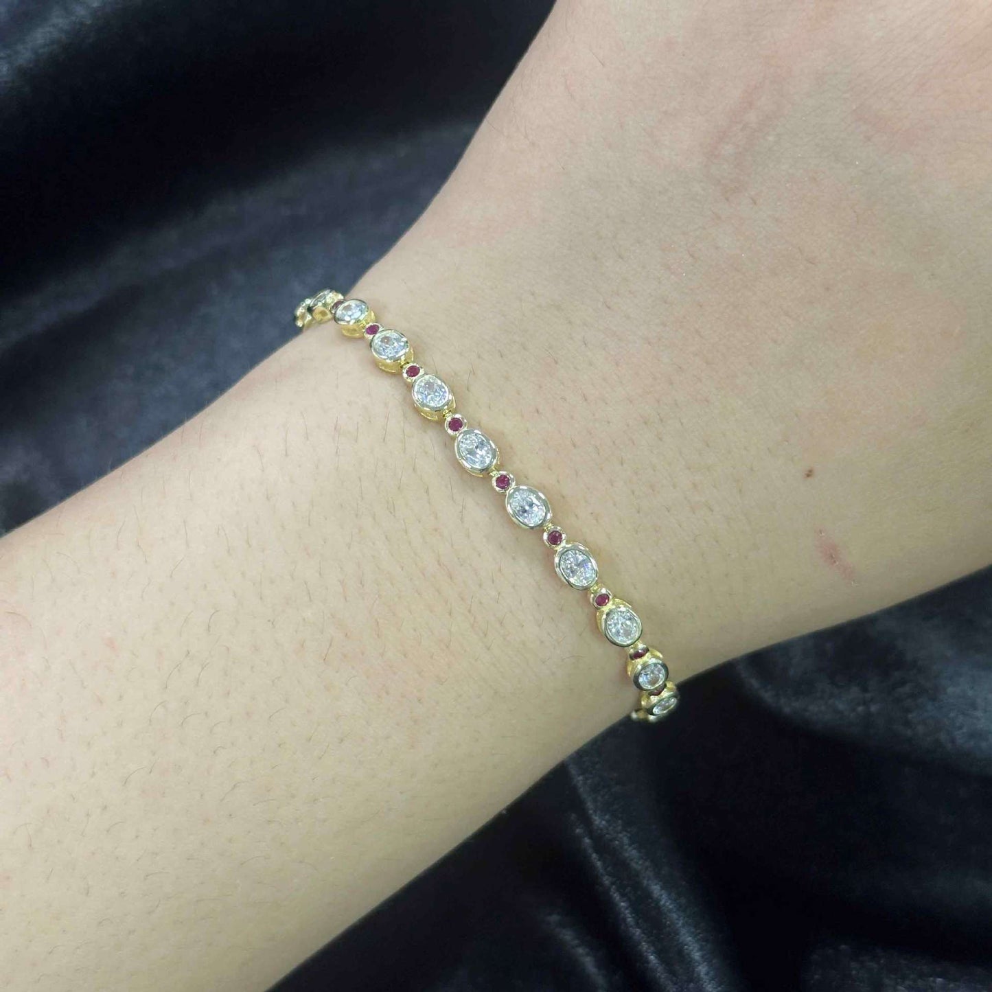 Queen Nur Ruby Moissanite Bracelet
