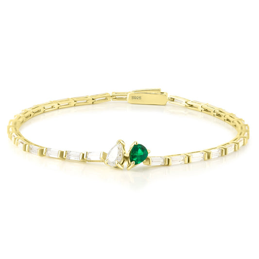 Queen Greena Emerald Moissanite Bracelet