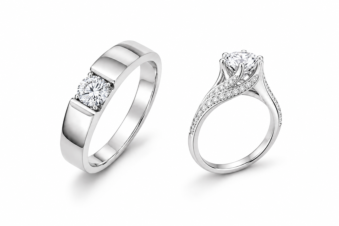 3CT Queen Miera & 1CT King Fatta Ring – “Bridal Set”
