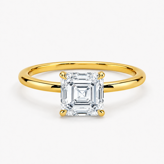 Queen Aurora Moissanite Ring - Assher Cut