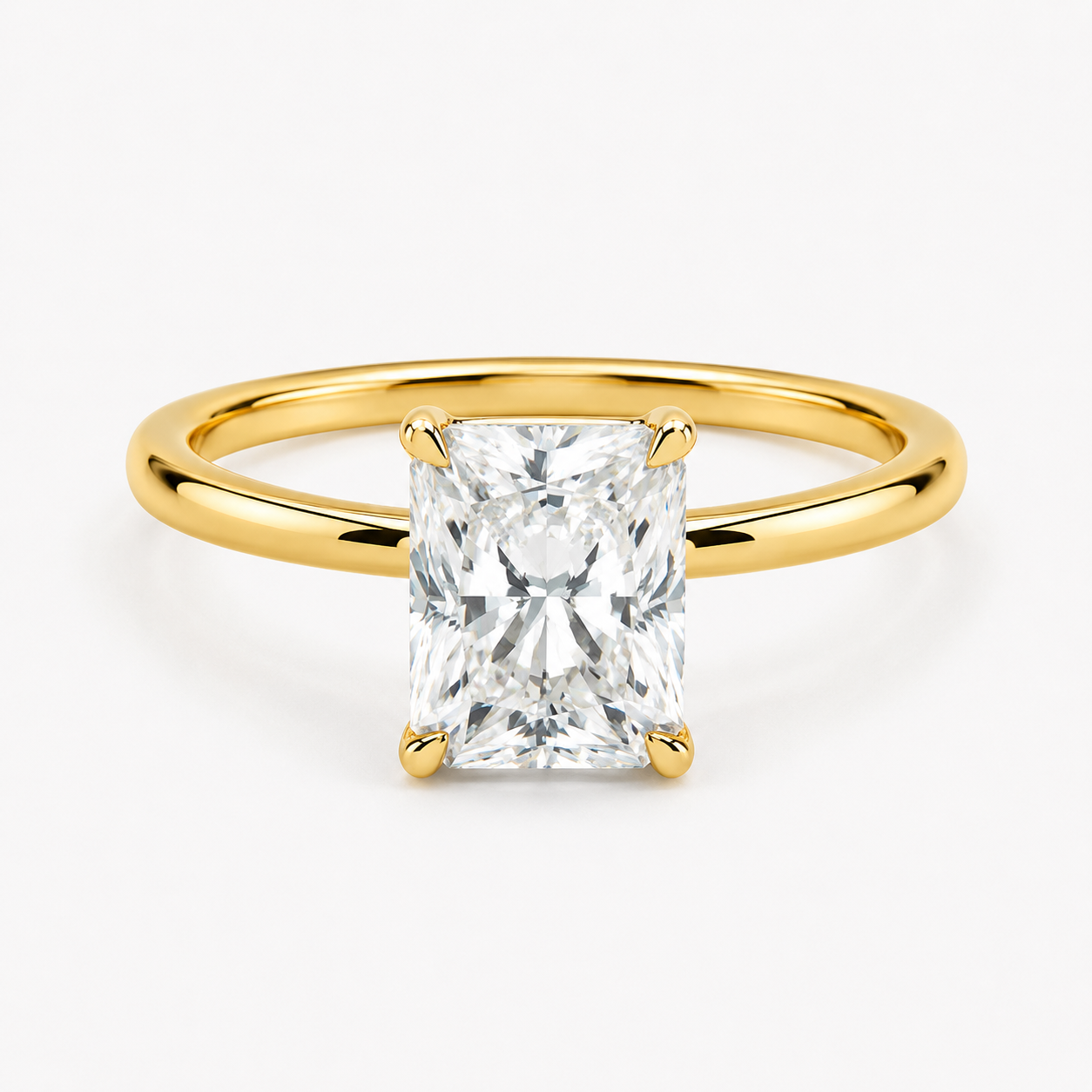 Queen Aurora Moissanite Ring - Radiant Cut