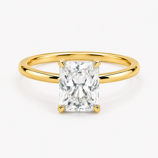 Queen Aurora Moissanite Ring - Radiant Cut