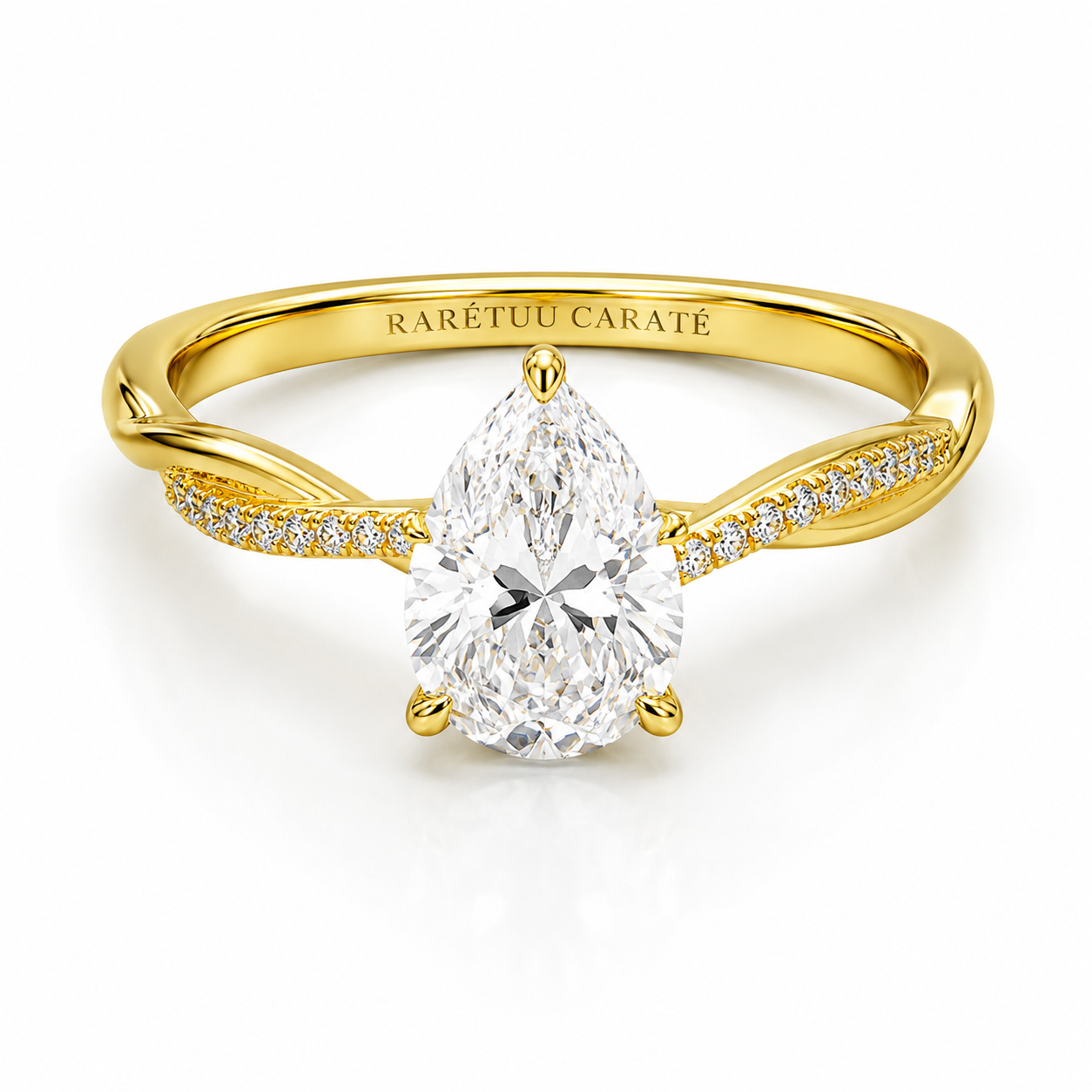 Queen Aisha Pear Cut Moissanite Ring