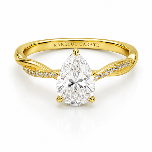Queen Aisha Pear Cut Moissanite Ring