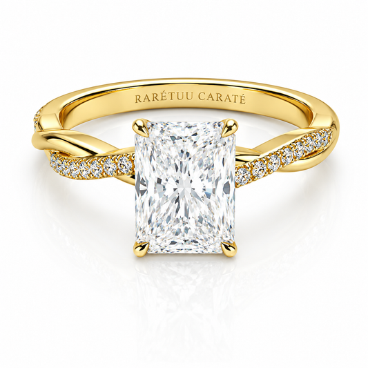 Queen Aisha Radiant Cut Moissanite Ring