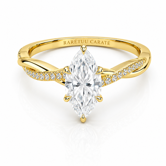 Queen Aisha Marquise Cut Moissanite Ring