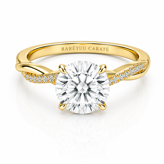 Queen Aisha Round Cut Moissanite Ring