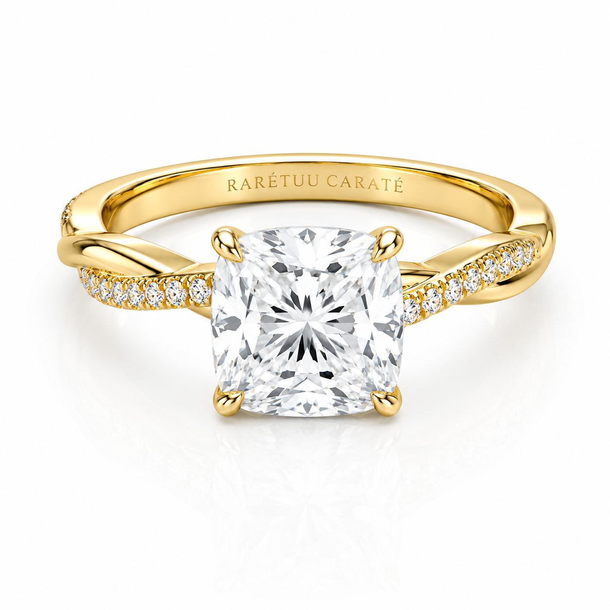 Queen Aisha Cushion Cut Moissanite Ring