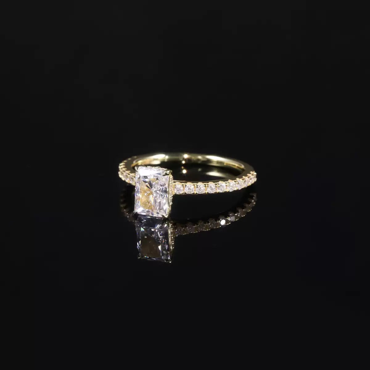 Solid Gold Queen Zulaikha Pave Solitaire-Moissanite