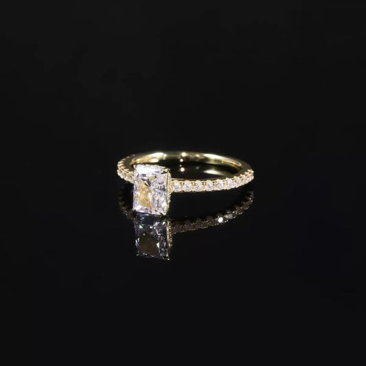 Solid Gold Queen Zulaikha Pave Solitaire-Moissanite