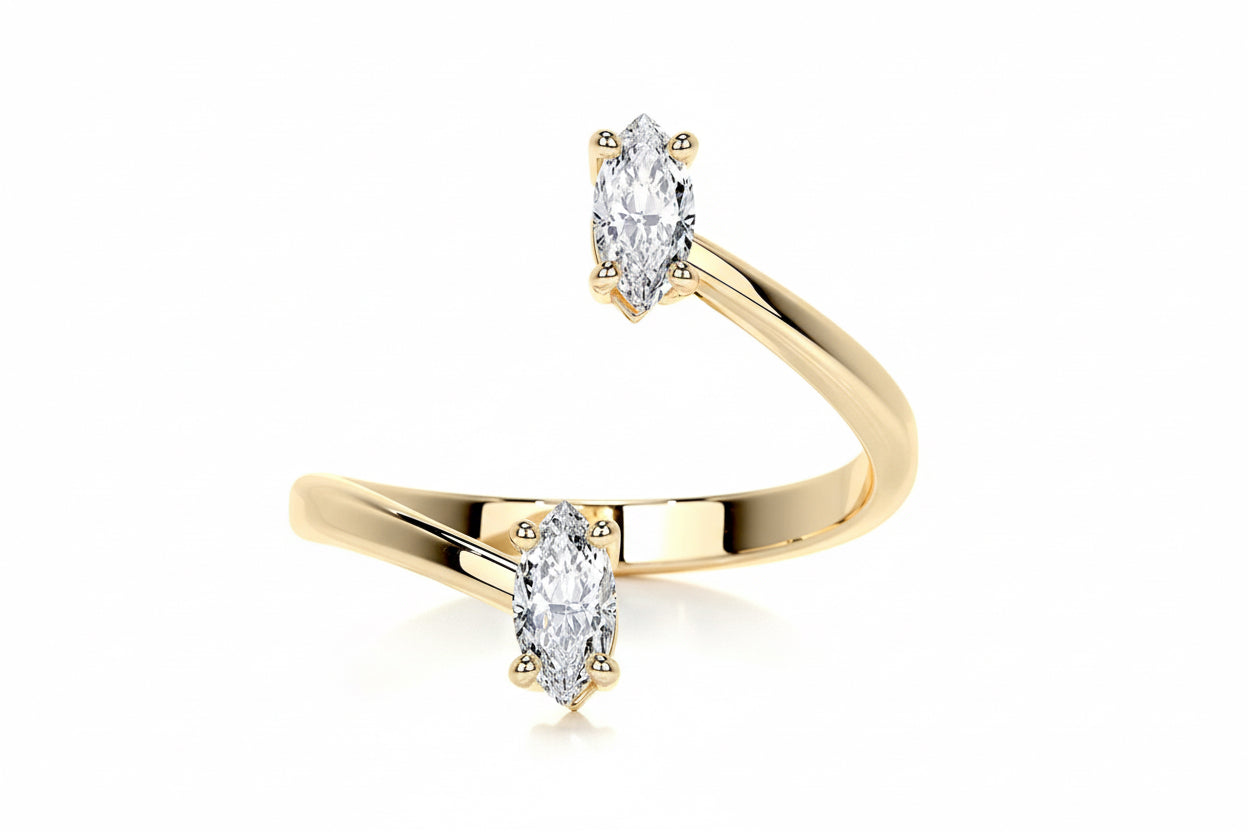 Solo Marquis Curve Ring