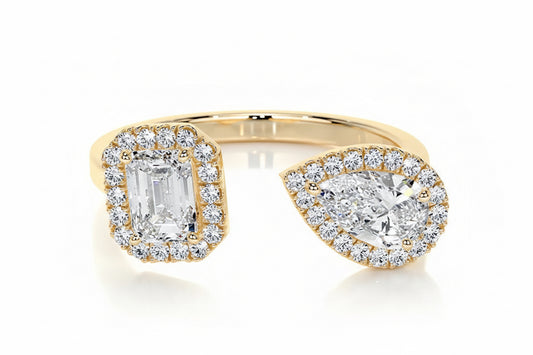 Duo Shape Halo Ring