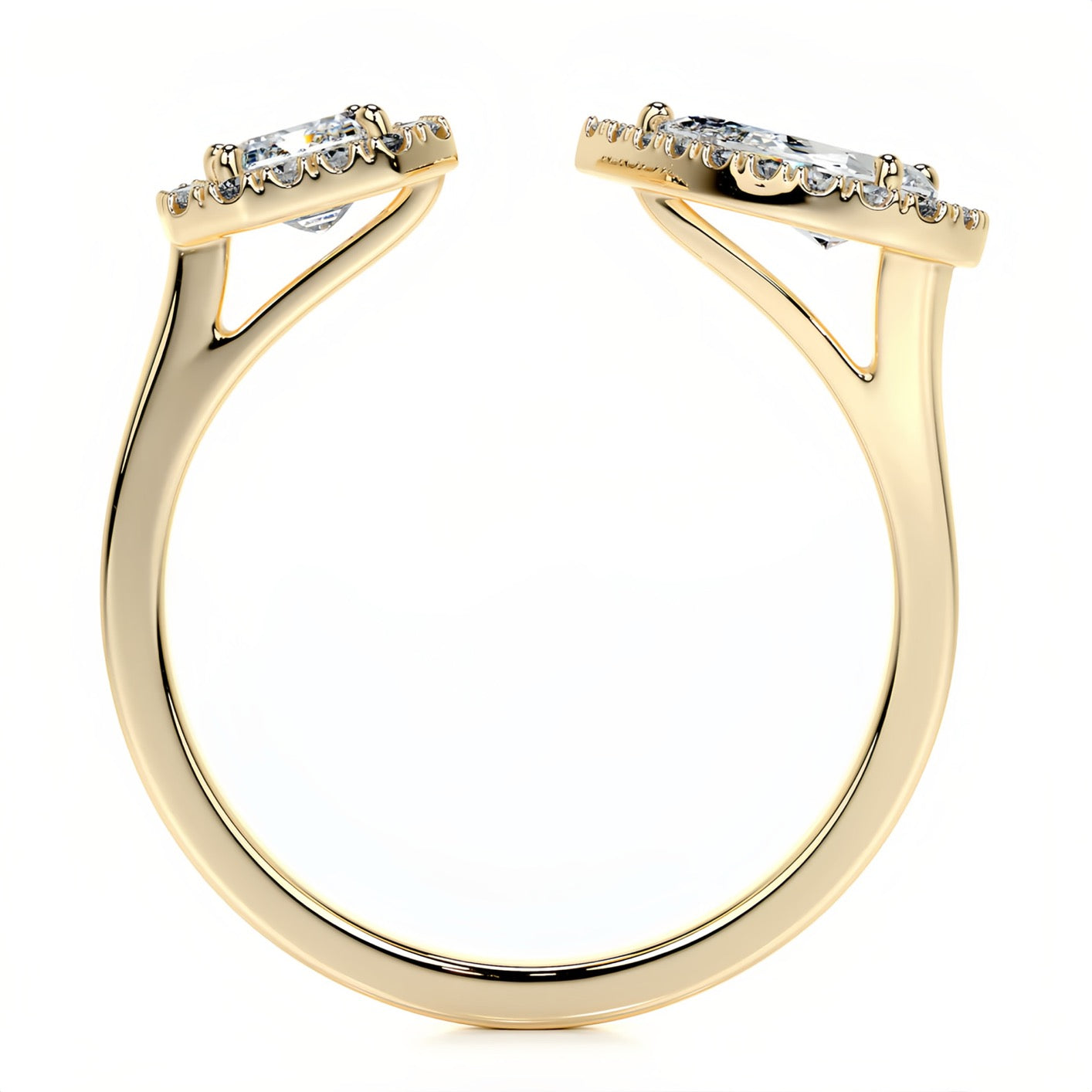 Duo Shape Halo Ring