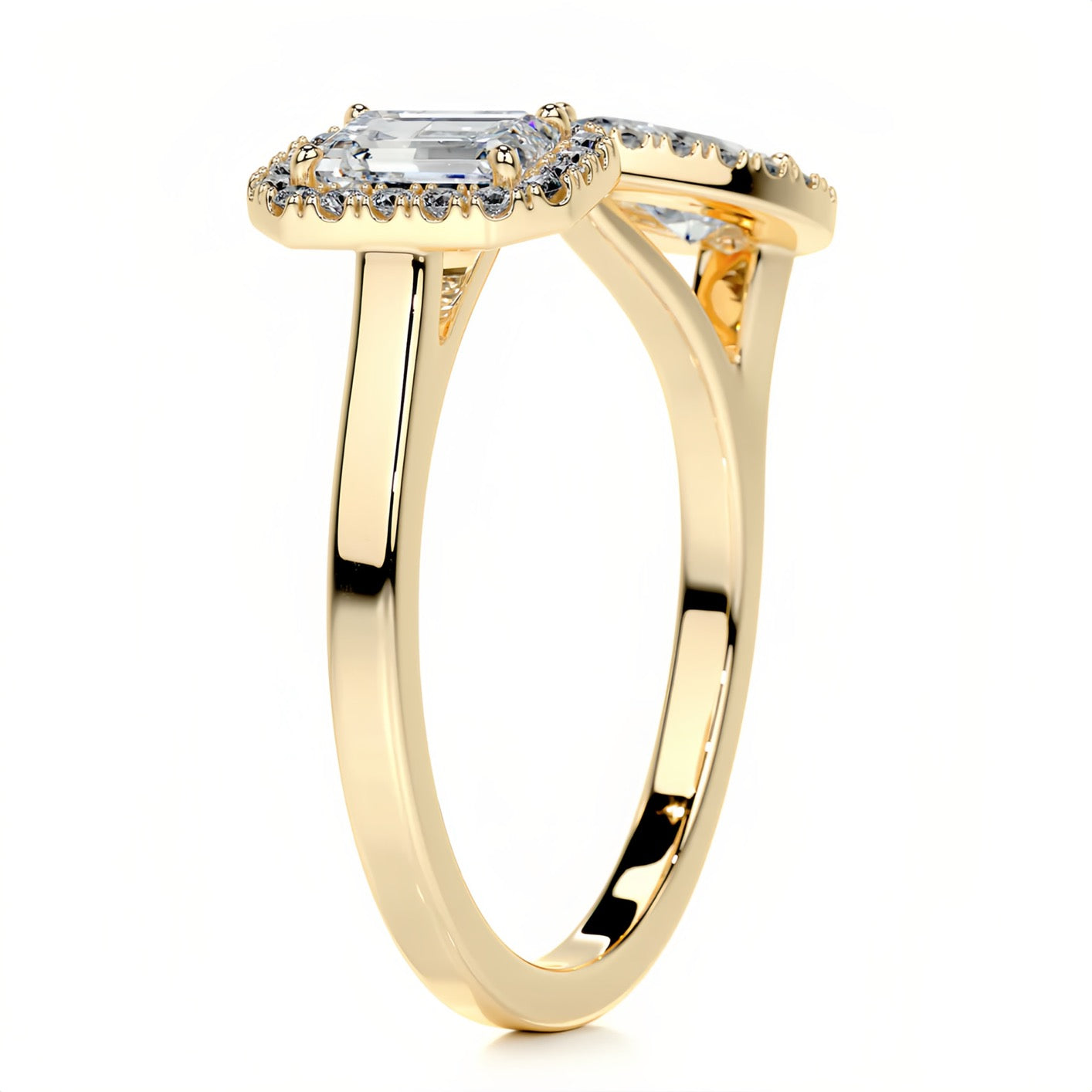 Duo Shape Halo Ring