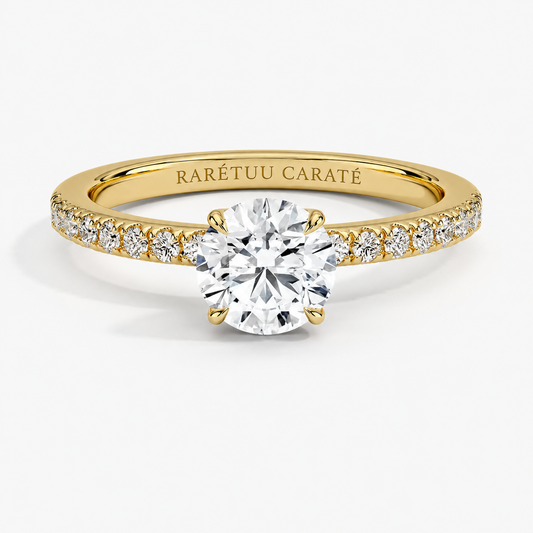 Queen Zulaikha – Round Pavé Solitaire